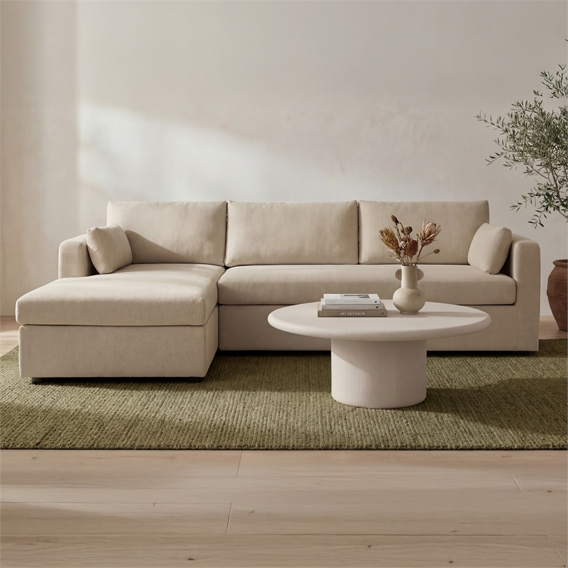 Moe's Home Collection Burrow Modular Sectionals Fabric Beige