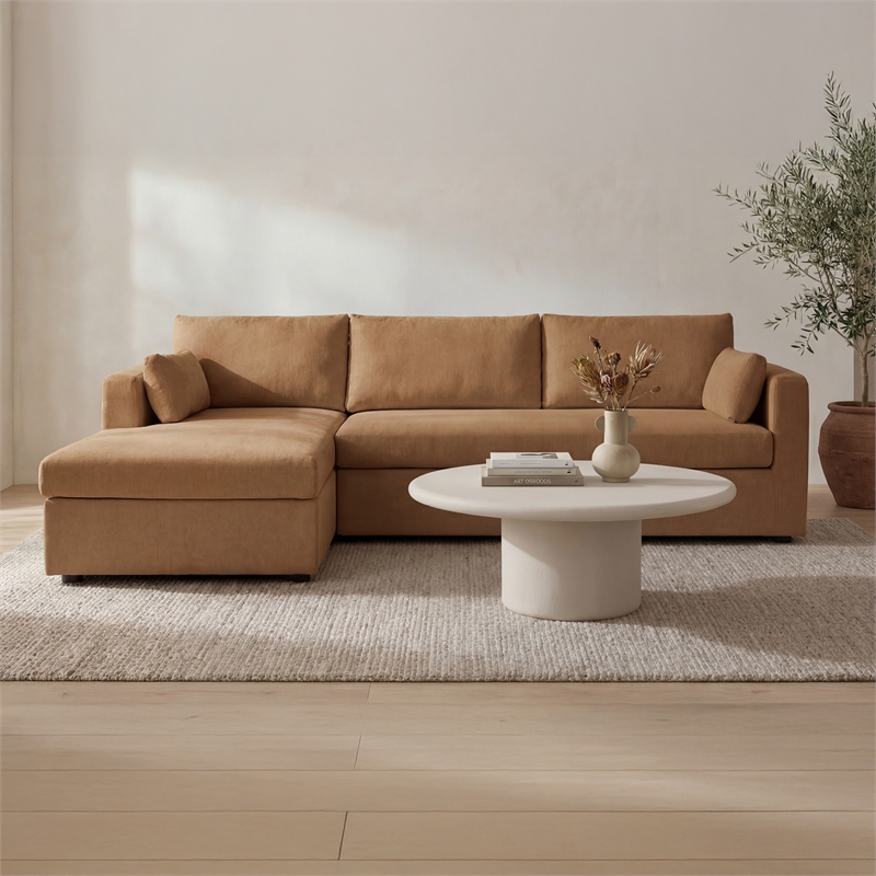 Moe's Home Collection Burrow Modular Sectionals Fabric Brown