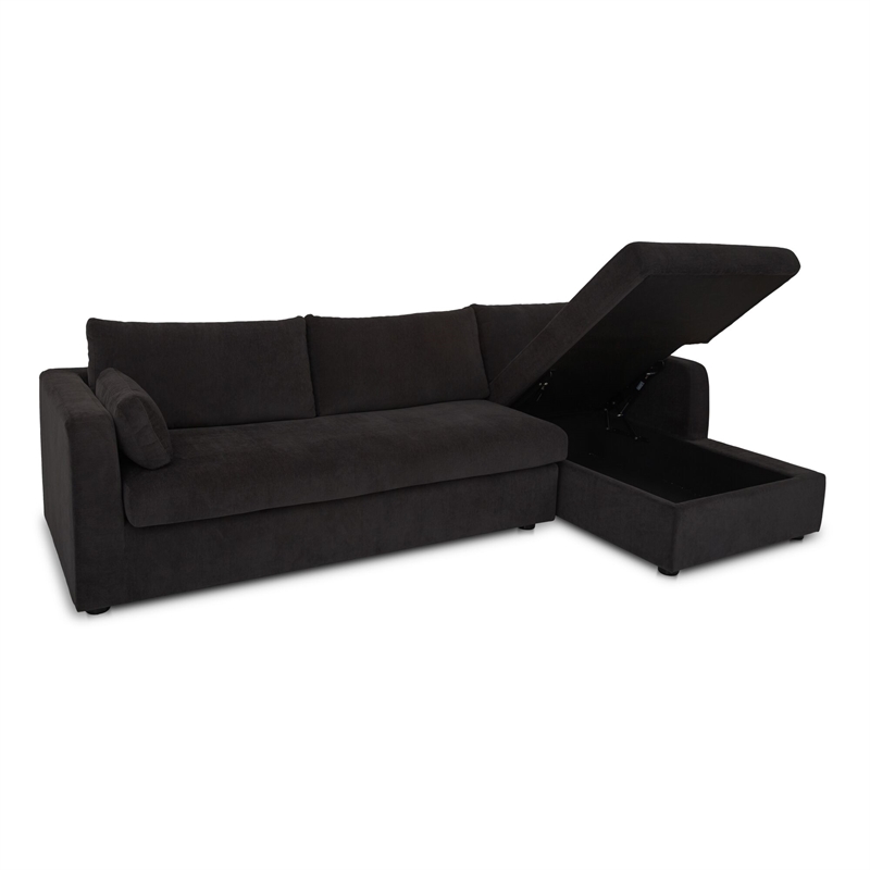 Moe's Home Collection Burrow Modular Sectionals Fabric Black
