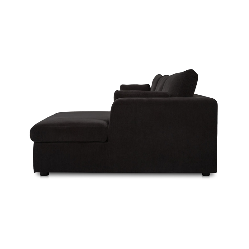 Moe's Home Collection Burrow Modular Sectionals Fabric Black