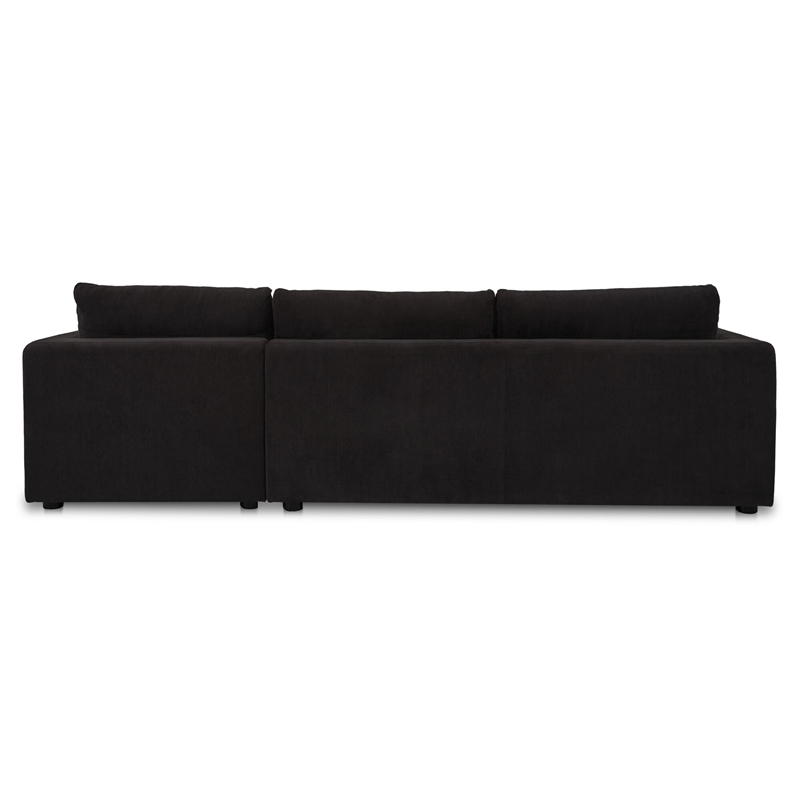 Moe's Home Collection Burrow Modular Sectionals Fabric Black