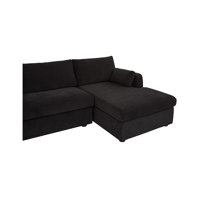 Moe's Home Collection Burrow Modular Sectionals Fabric Black