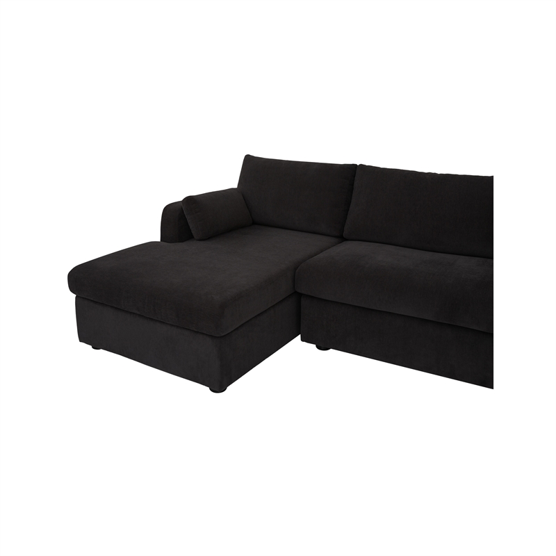 Moe's Home Collection Burrow Modular Sectionals Fabric Black