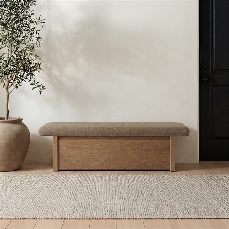 Moe's Home Collection Gemma Benches Fabric Tan
