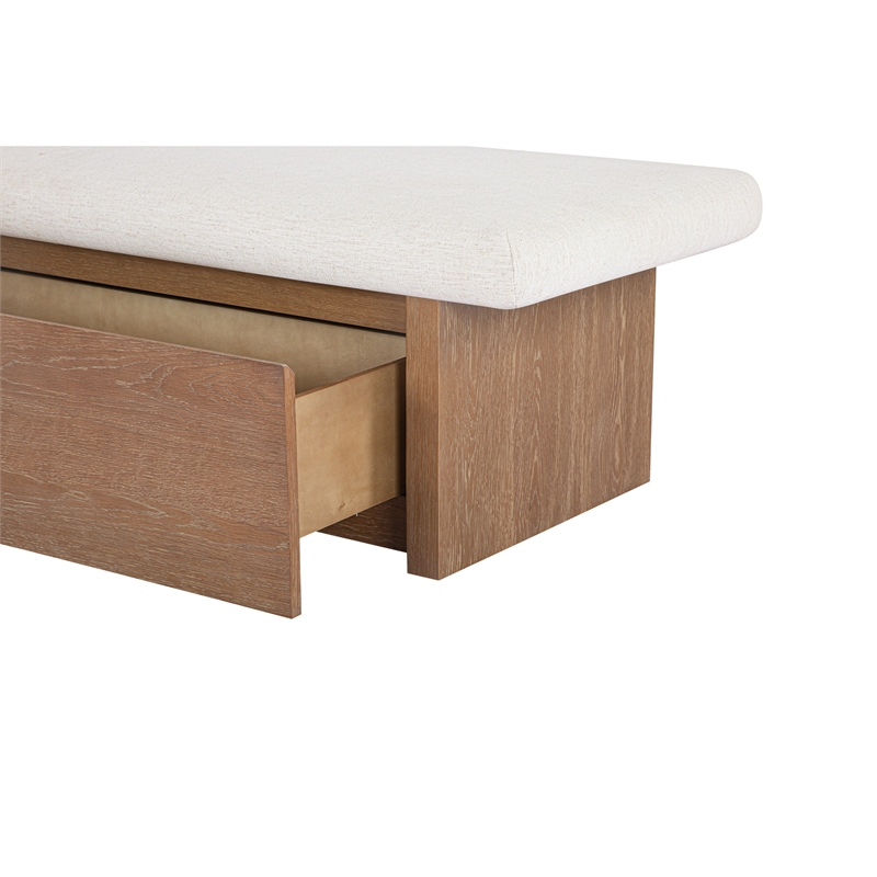Moe's Home Collection Gemma Benches Fabric White