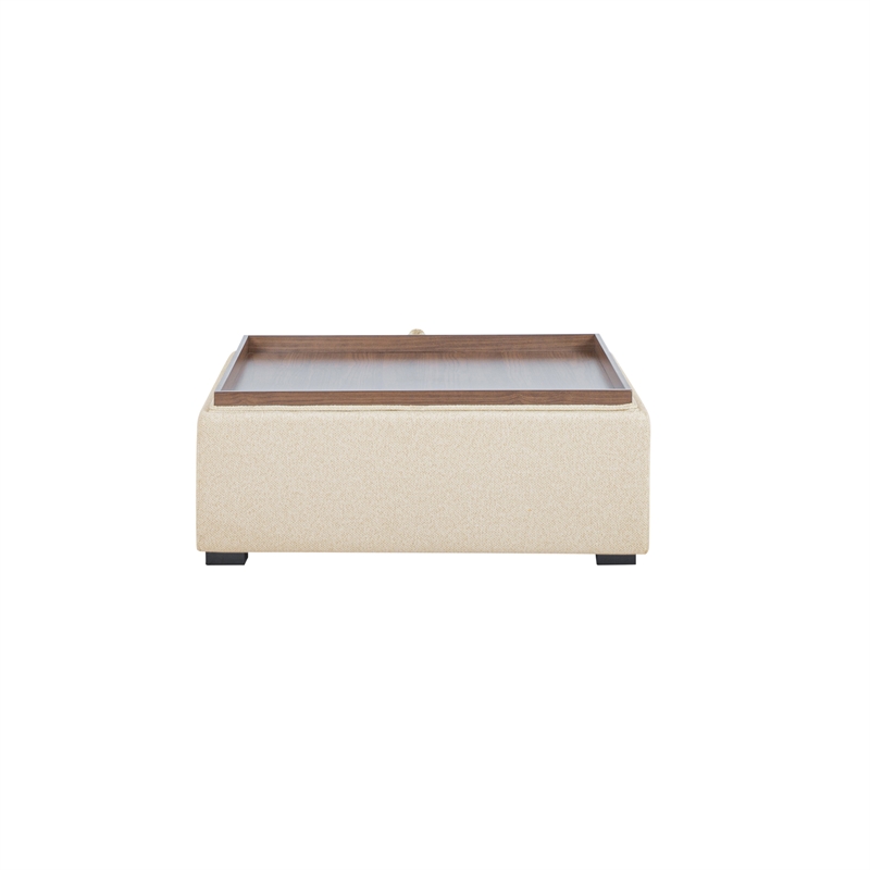 Moe's Home Collection Montana Ottomans Fabric White