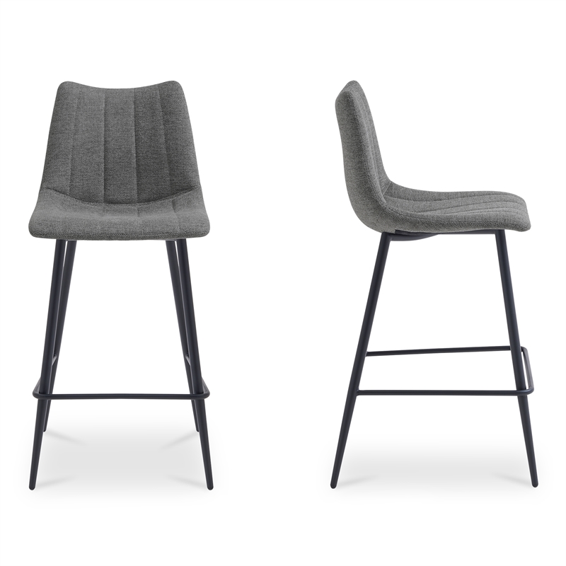 Moe's Home Collection Alibi Counter Stools Fabric Gray