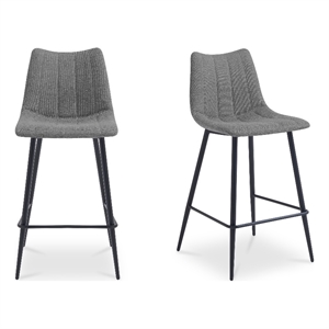 Moe's Home Collection Alibi Bar Stools Fabric Gray