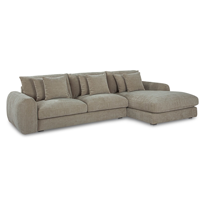 Moe's Home Collection Berga Sectionals Fabric Gray