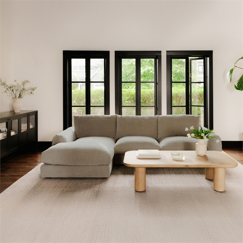 Moe's Home Collection Berga Sectionals Fabric Gray