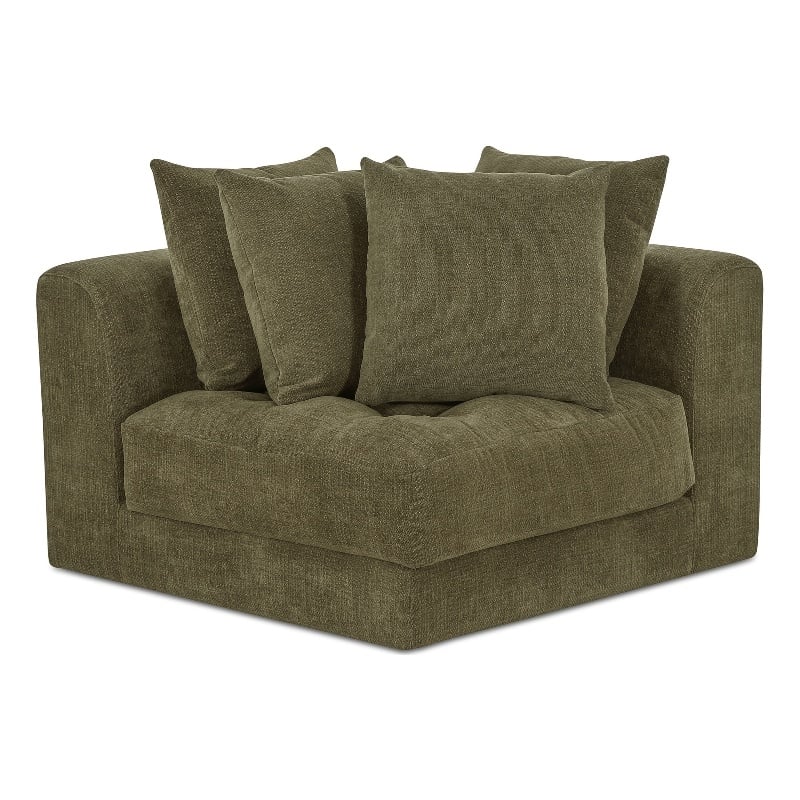 Moe's Home Collection Davie Corner Chairs Fabric Green