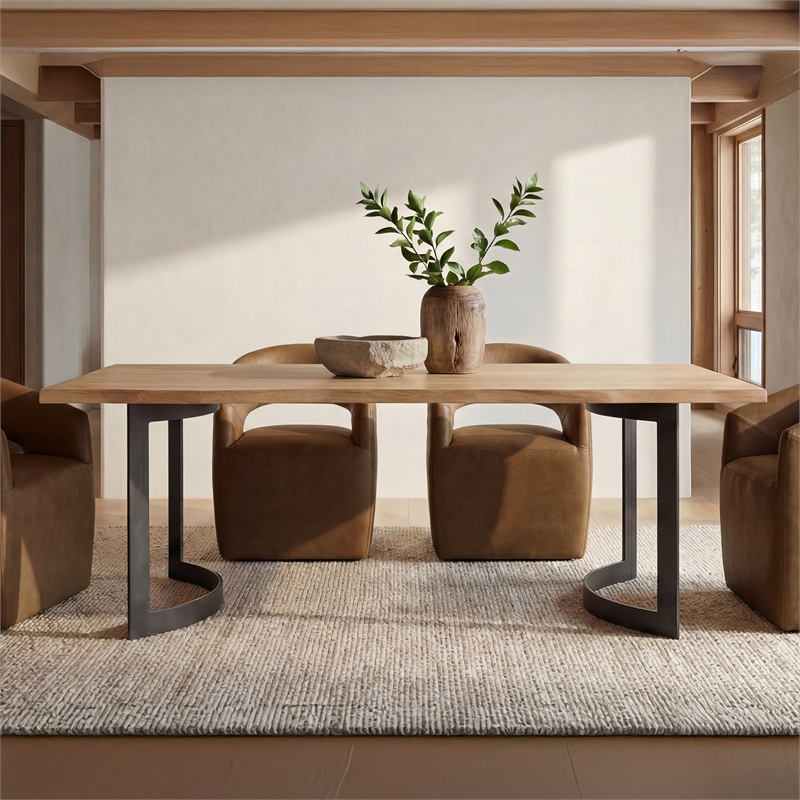 Moe's Home Collection Barrow Dining Chairs Leather Tan