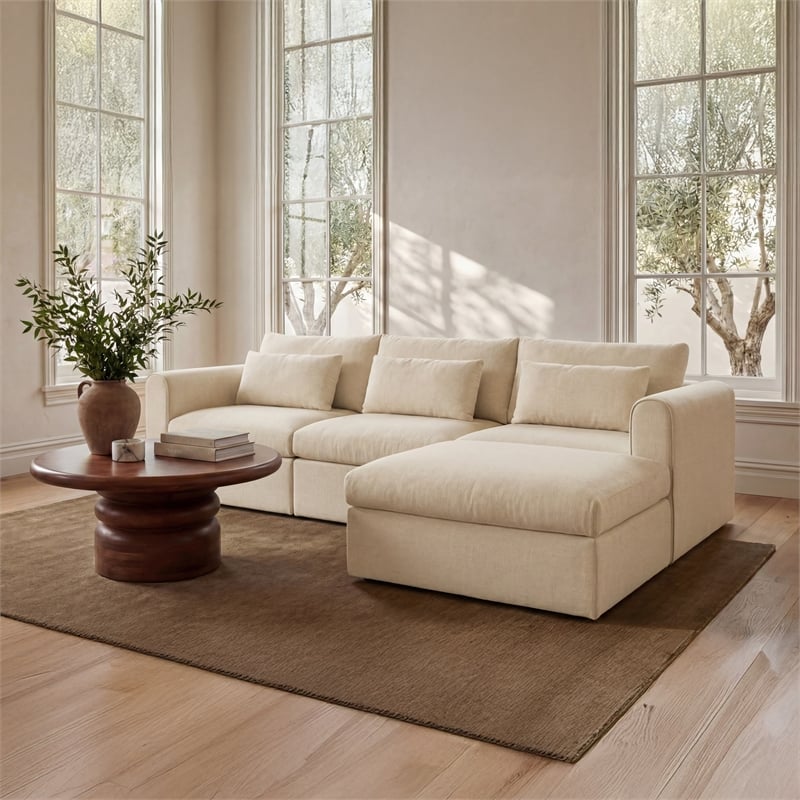 Moe's Home Collection Swift Slipper Chairs Fabric Beige