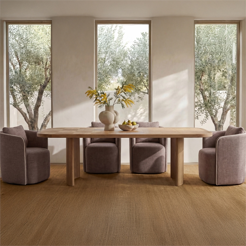 Moe's Home Collection Cecil Dining Chairs Fabric Brown