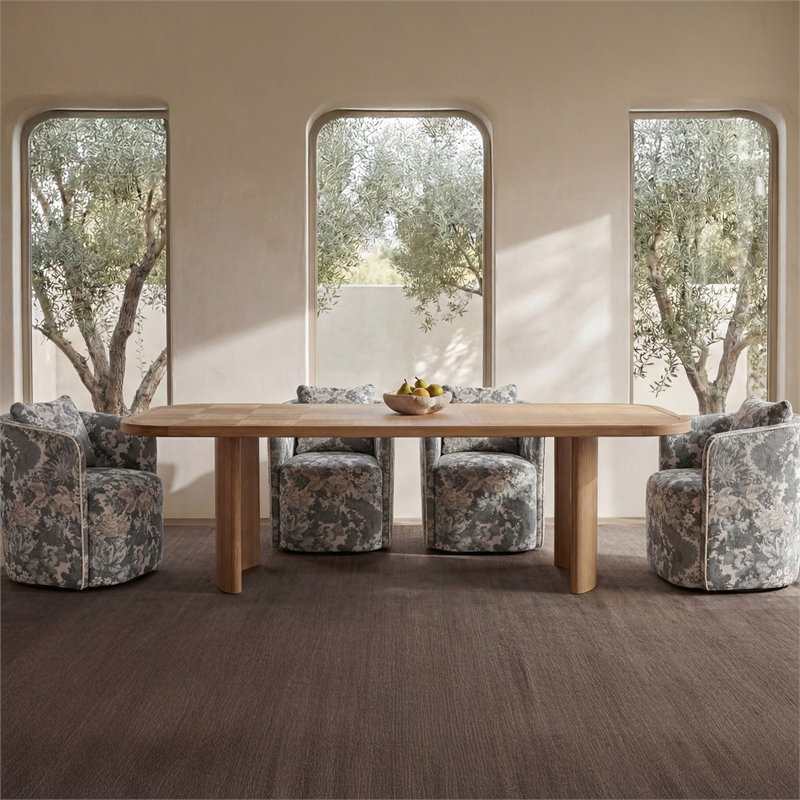 Moe's Home Collection Cecil Dining Chairs Fabric Blue