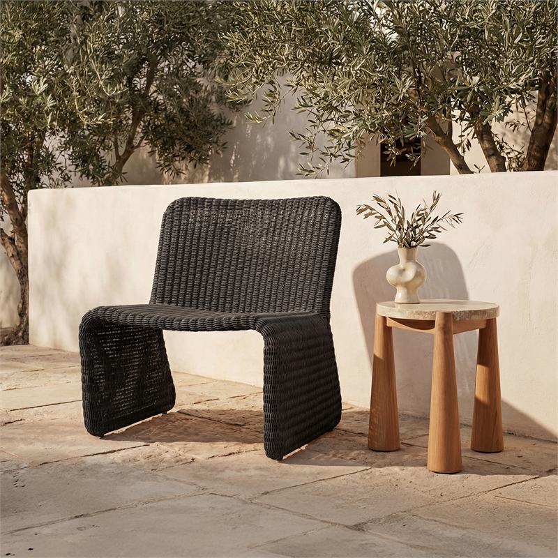 Moe's Home Collection Ella Outdoor Chairs Plastic Grey
