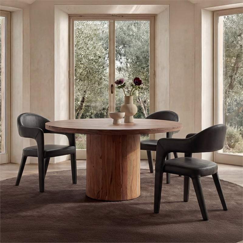Moe's Home Collection Martens Dining Chairs Leather Black