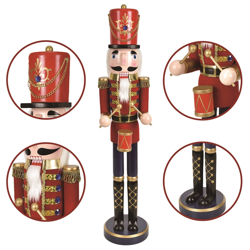 24 Inch Red Nutcracker Drummer Soldier