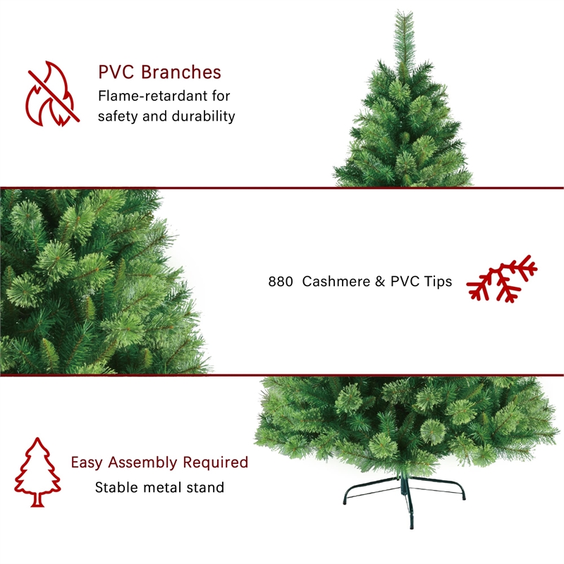 Jeco 6.5' Unlite Artificial Christmas Tree With Metal Base