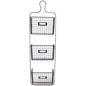 Jeco 3 Pocket Hanging Storage Rack in White and Black