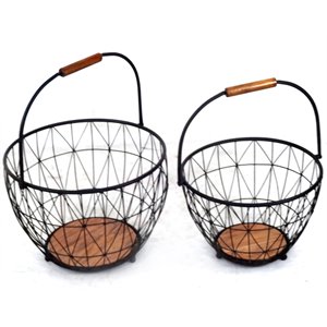 Jeco 2 Piece Basket Set in Brown and Black
