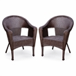 Jeco Resin Wicker Patio in Brown (Set of 2)