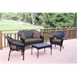 Jeco Resin Wicker Patio with Cushion in Brown (Set of 2)