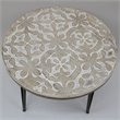 Jeco 3 Piece Round Accent Table Set in Natural and White