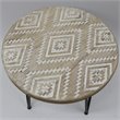 Jeco 3 Piece Round Accent Table Set in Natural and White