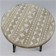 Jeco 3 Piece Round Accent Table Set in Natural and White