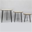 Jeco 3 Piece Round Accent Table Set in Natural and White