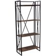 Jeco 4 Shelf Bookcase in Black and Brown