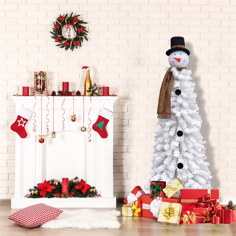 Jeco Snowman Christmas Tree Decor in White and Brown