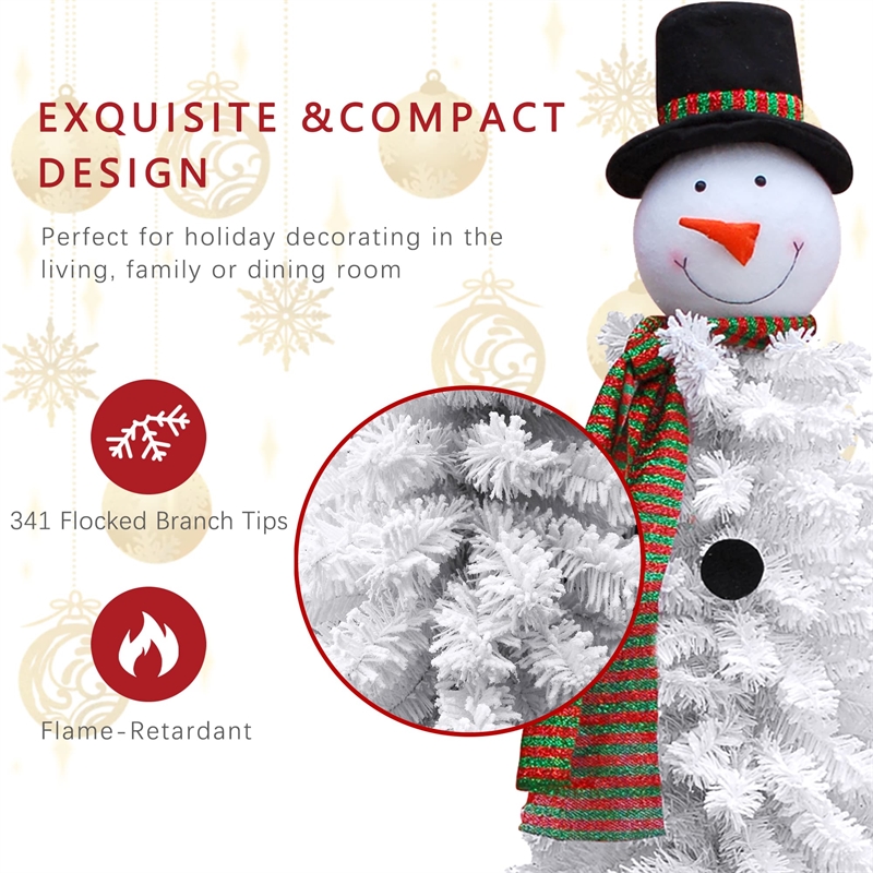 Jeco Snowman Christmas Tree Decor in White and Brown