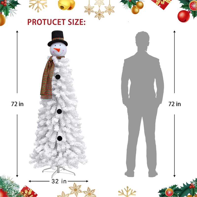 Jeco Snowman Christmas Tree Decor in White and Brown