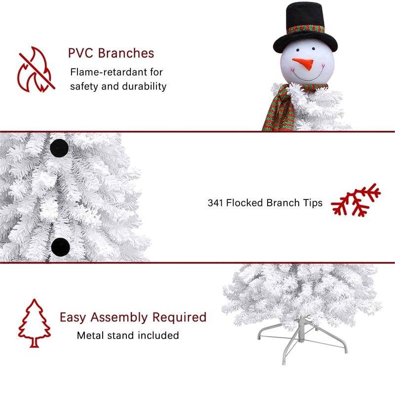 Jeco Snowman Christmas Tree Decor in White and Brown