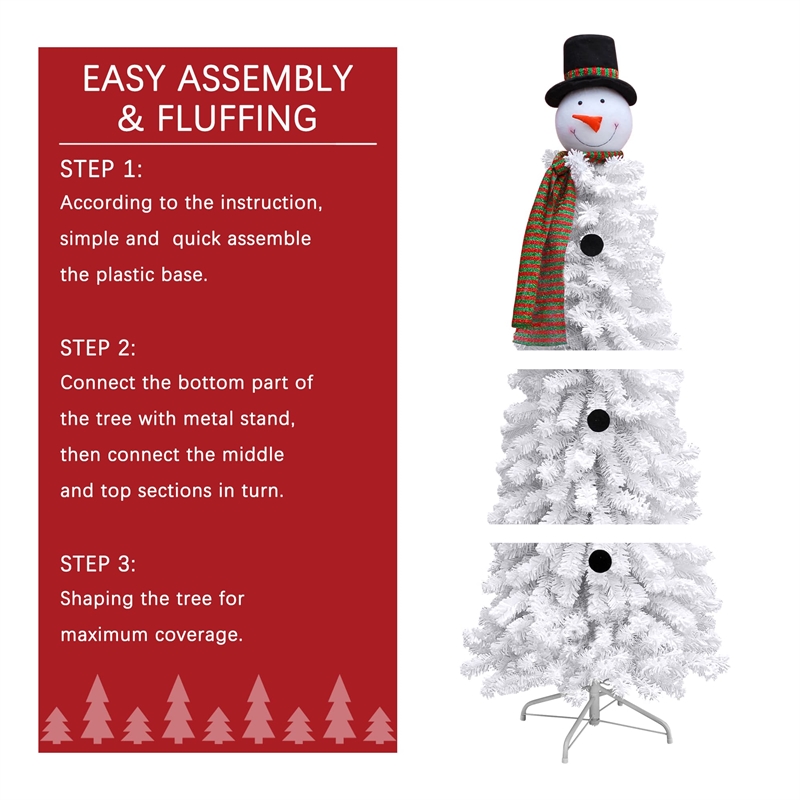 Jeco Snowman Christmas Tree Decor in White and Brown