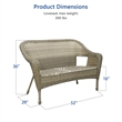 Jeco Clark Wicker Patio Loveseat in Gray