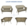 Jeco Clark Wicker Patio Loveseat in Gray