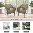 Jeco Clark Resin Wicker Patio Chair in Gray (Set of 2)