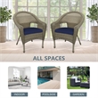 Jeco Clark Wicker Patio Chair in Gray and Midnight Blue (Set of 2)