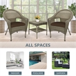 Jeco Clark 3 Piece Wicker Patio Conversation Set in Gray and Brown
