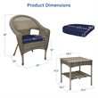 Jeco Clark 3 Piece Wicker Patio Conversation Set in Gray and Blue