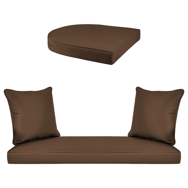 Jeco Clark 4 Piece Wicker Patio Sofa Set in Gray and Brown