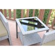 Jeco Mirabelle 3 Piece Resin Wicker Patio Bistro Set in Gray with Tan Cushion