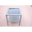 Jeco Mirabelle 3 Piece Resin Wicker Patio Bistro Set in Gray with Tan Cushion