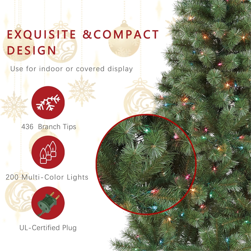 Jeco Caoimhe 6' Sentiments Christmas Tree with Multicolor Lights