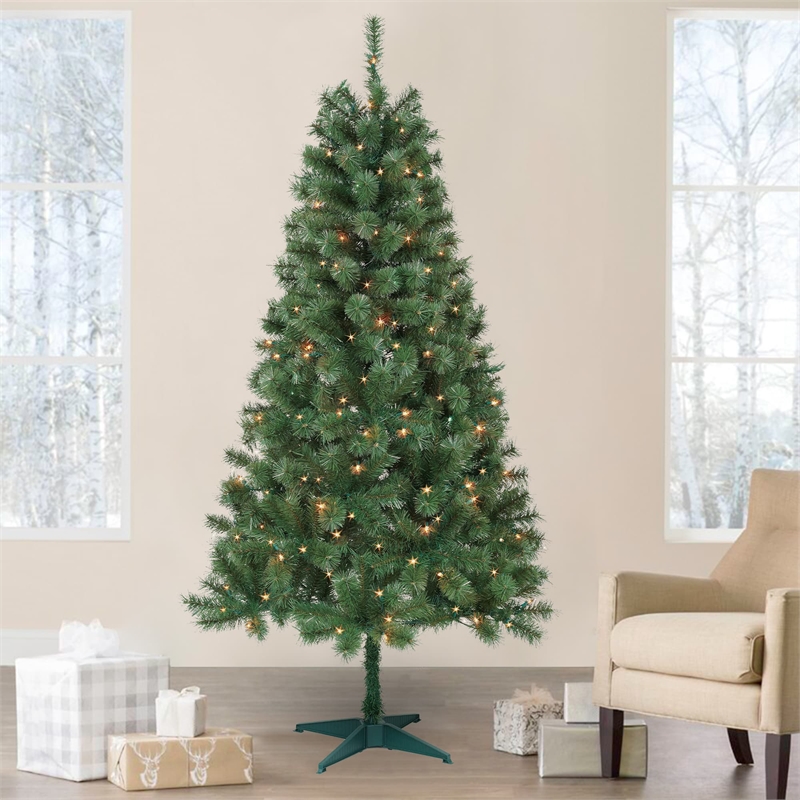 Jeco Aisling 6' Sentiments Christmas Tree with Clear Lights