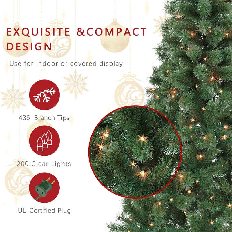 Jeco Aisling 6' Sentiments Christmas Tree with Clear Lights