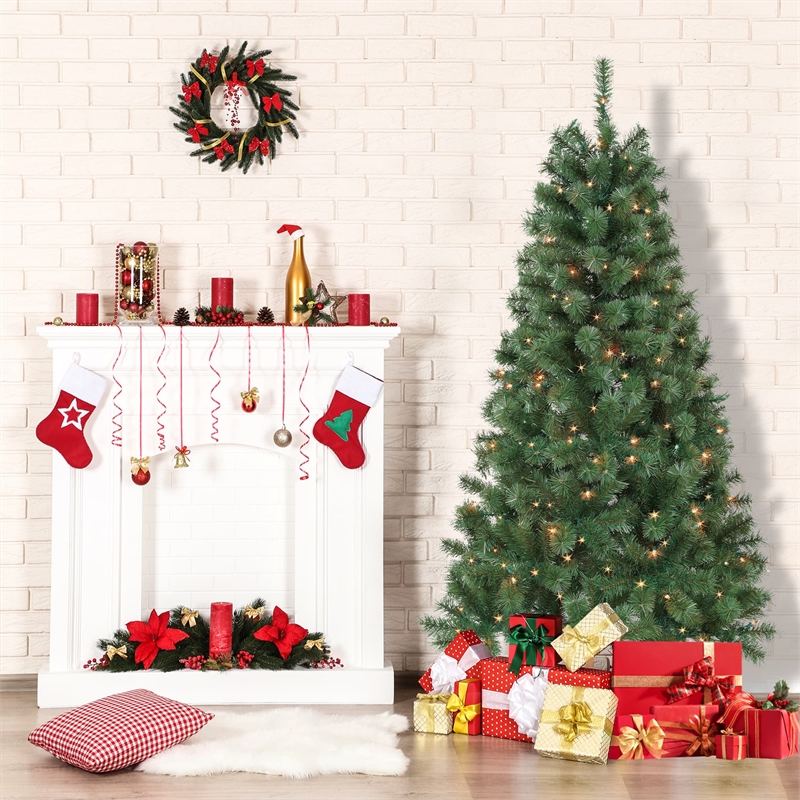 Jeco Aisling 6' Sentiments Christmas Tree with Clear Lights
